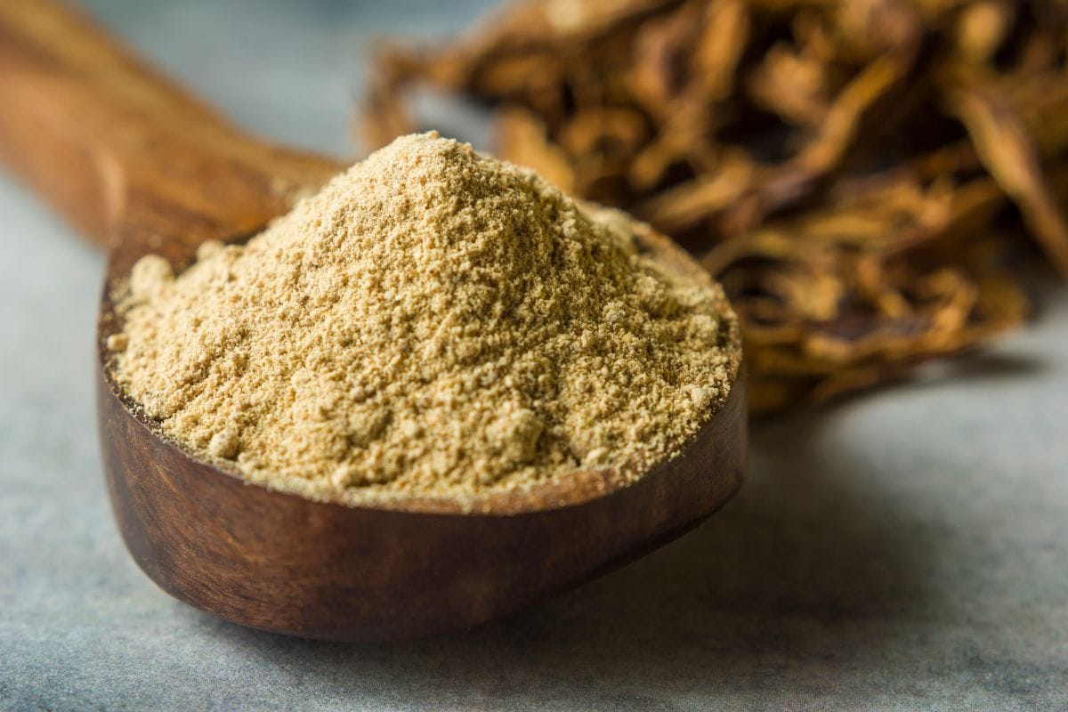 dry mango powder also known as Amchoor or Amchur, it's an Indian Spice with dried fruit