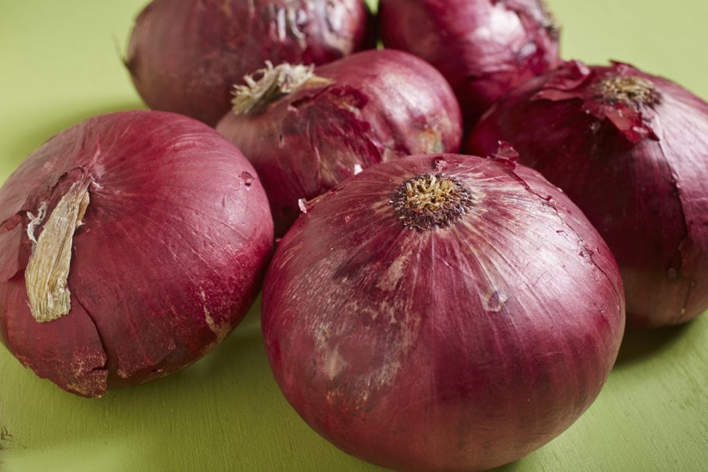 Whole red onions, also called Bombay Onions or Bermuda Onions
