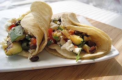 Grilled Vegetable and Black Bean Tacos