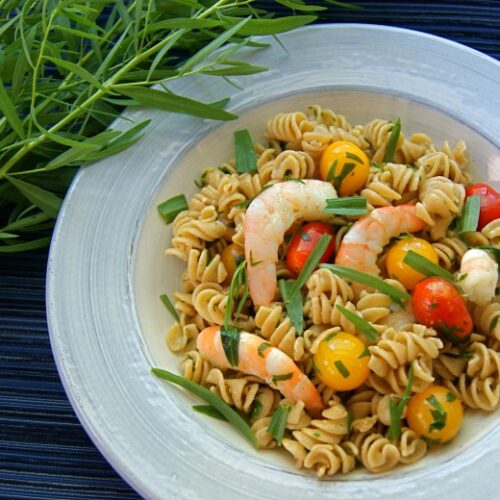 Whole Wheat Pasta Salad with Tarragon Shrimp