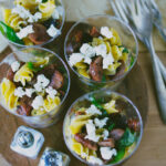 Gluten-free Pasta Salad with Spinach, Olives, and Sausage